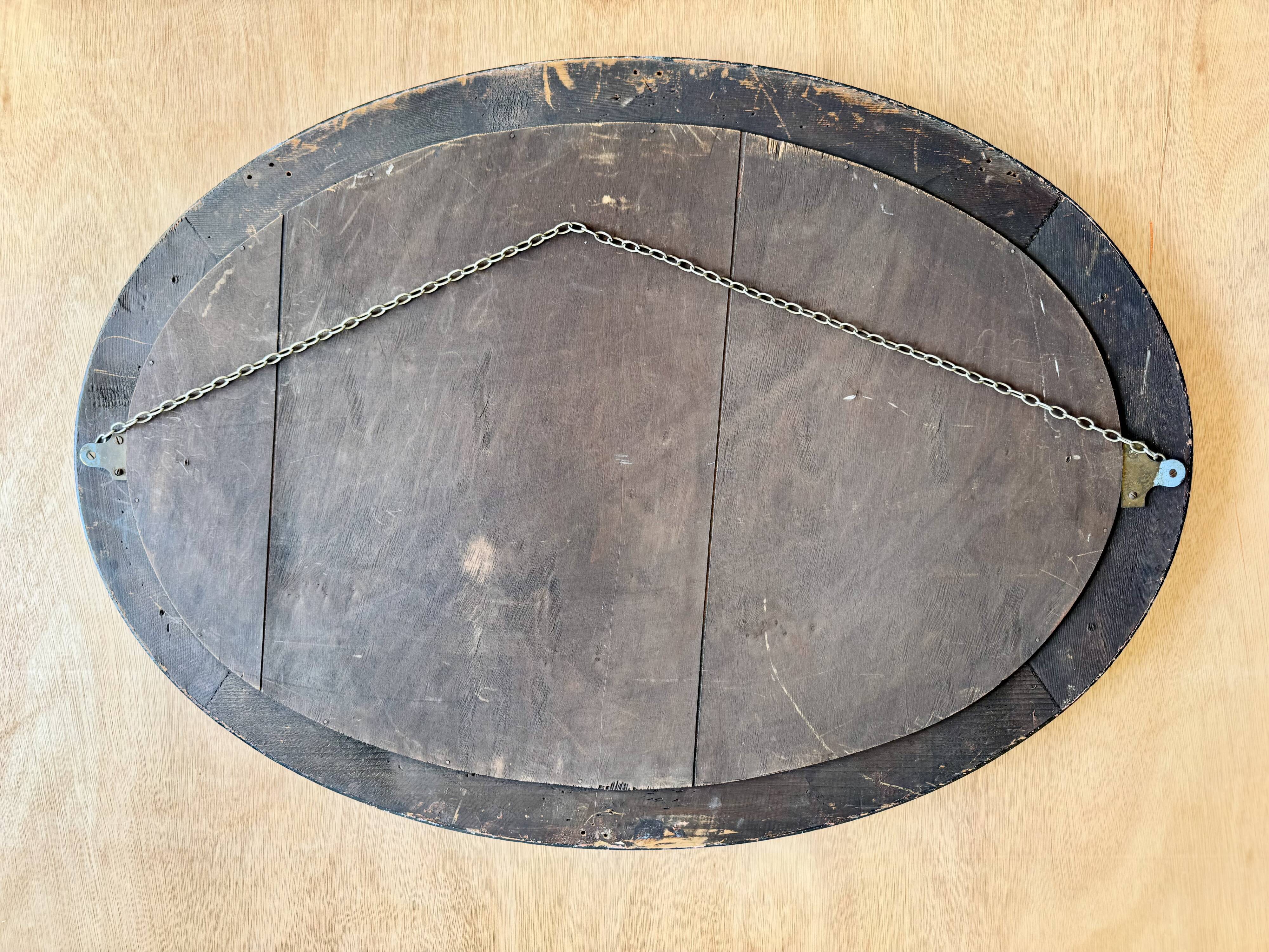 Edwardian Oval Wall Mirror Bevelled Edge