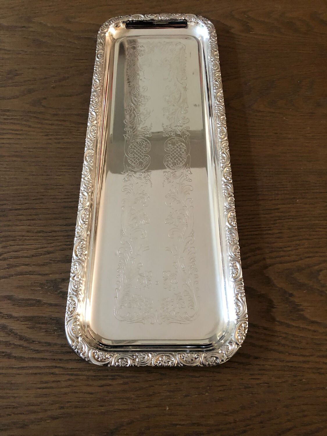 Silver metal cake dish