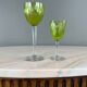 Antique baccarat green crystal glassware set, 20th century