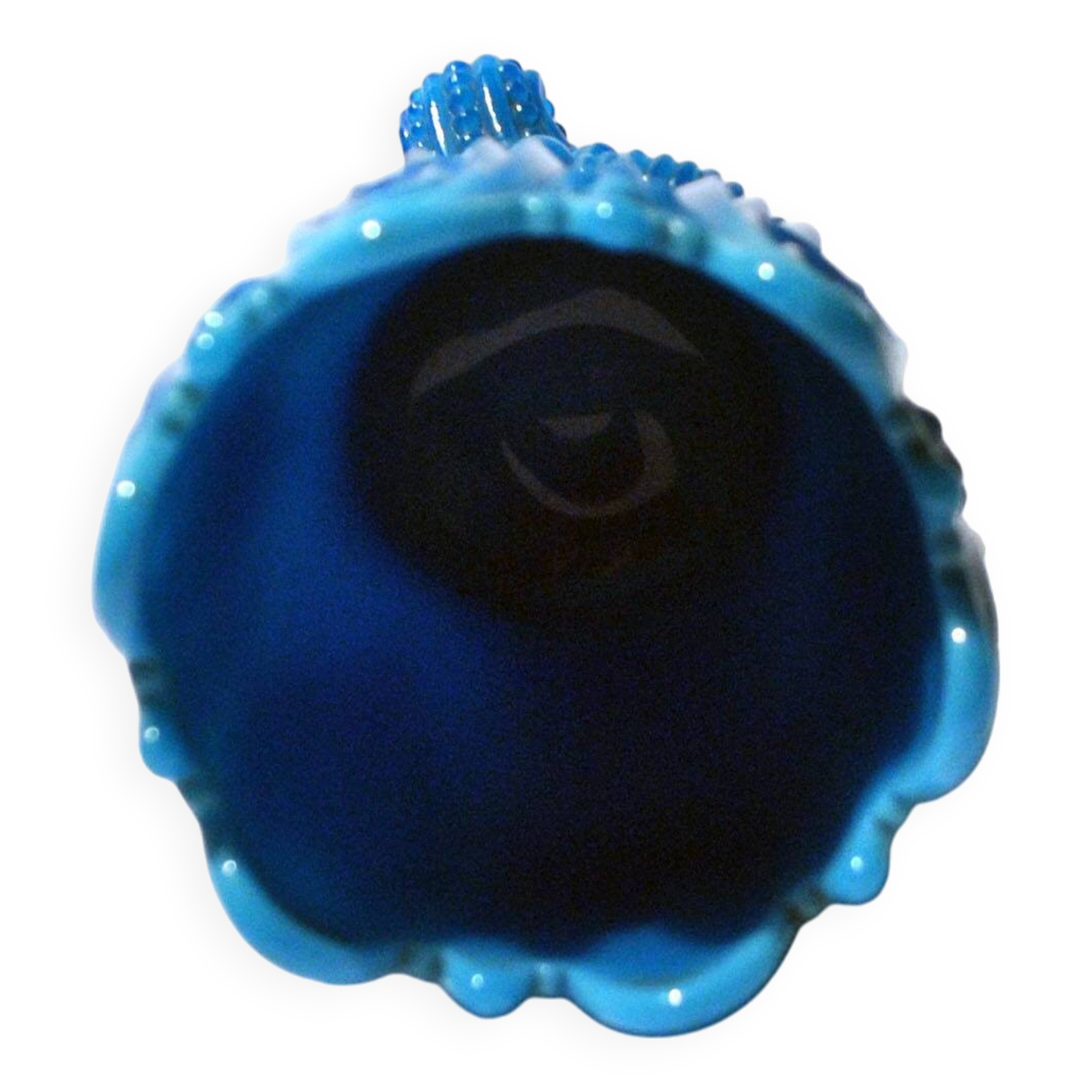 Portieux photophore cigar holder antique opaline turquoise blue gothic