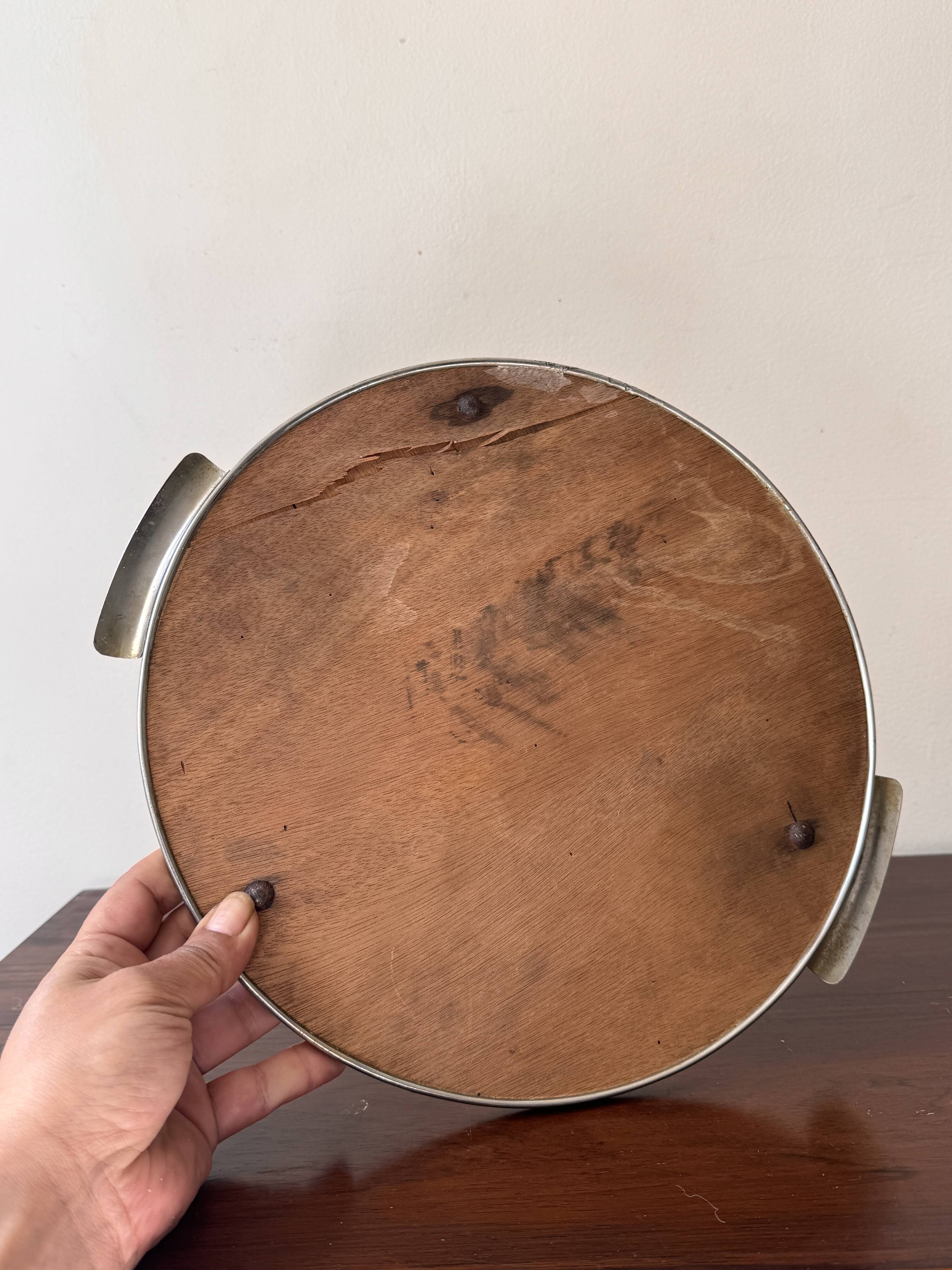 Plateau de service Art Deco en chrome et miroir, France 1930 / 40