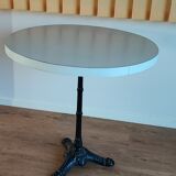 Round bistro table wrought iron and formica