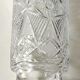 Vintage Bohemian crystal vase, sophisticated, geometric star patterns, high 25 cm