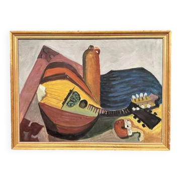 Original 20th Century European Oil On Canvas – “Still Life” – Vintage – Framed 55.5 × 74.5 Cm (21.9" × 29.3")