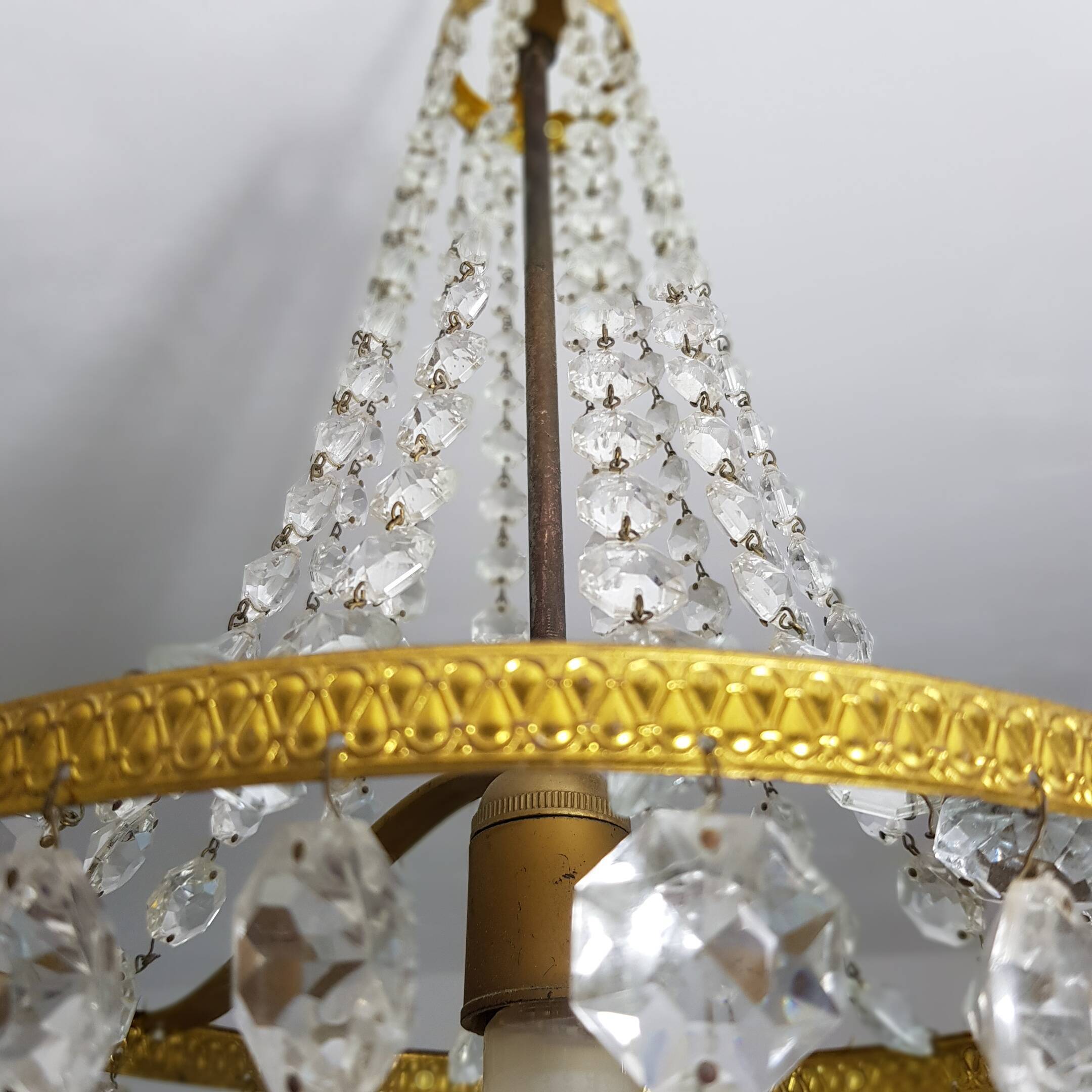 Basket chandelier with stamps