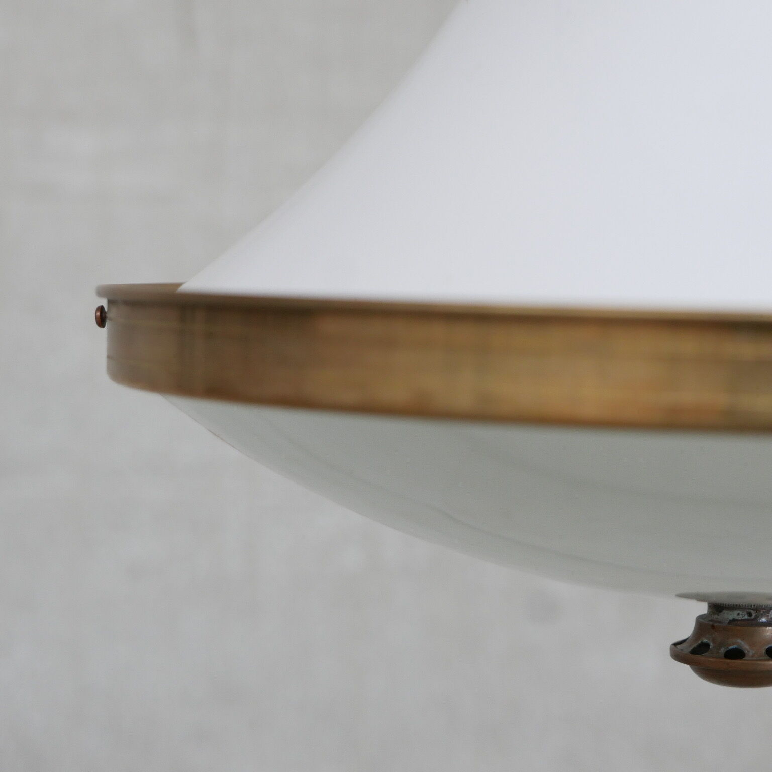 Dutch two tone opaline and brass pendant light