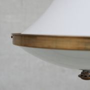 Dutch two tone opaline and brass pendant light