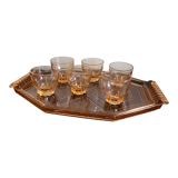 Art Deco Pink Glass Coffee Set