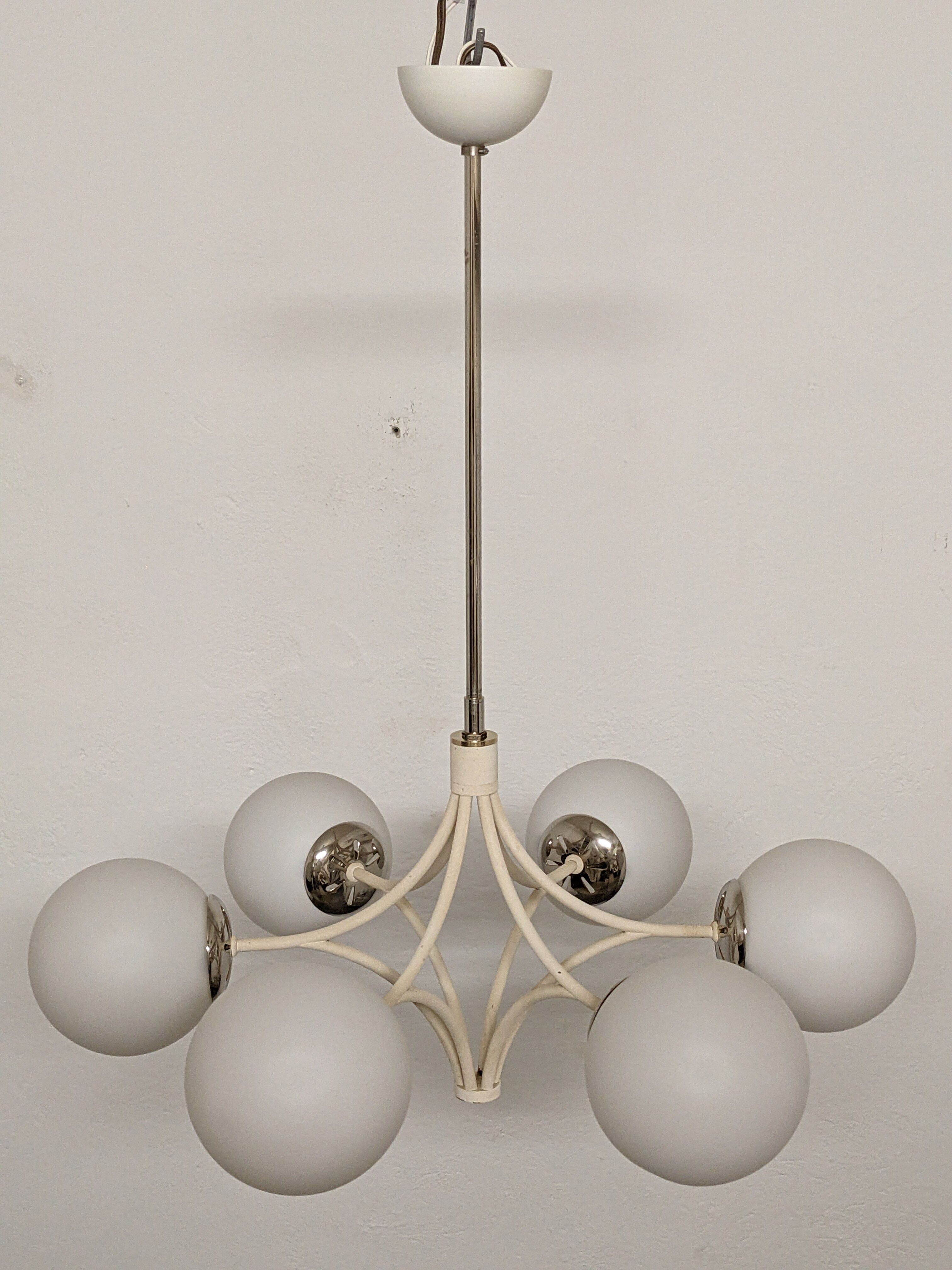 Space age chandelier with 6 lights of the 50s/60s