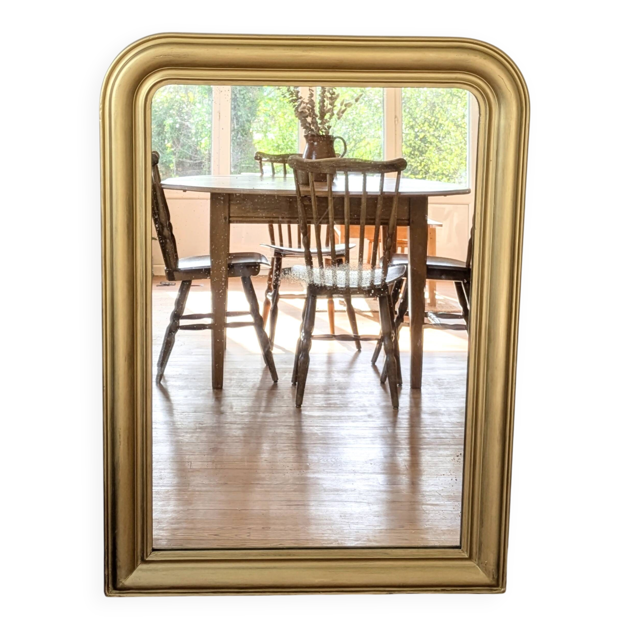 Antique Louis Philippe mirror from the 19th century, restored.