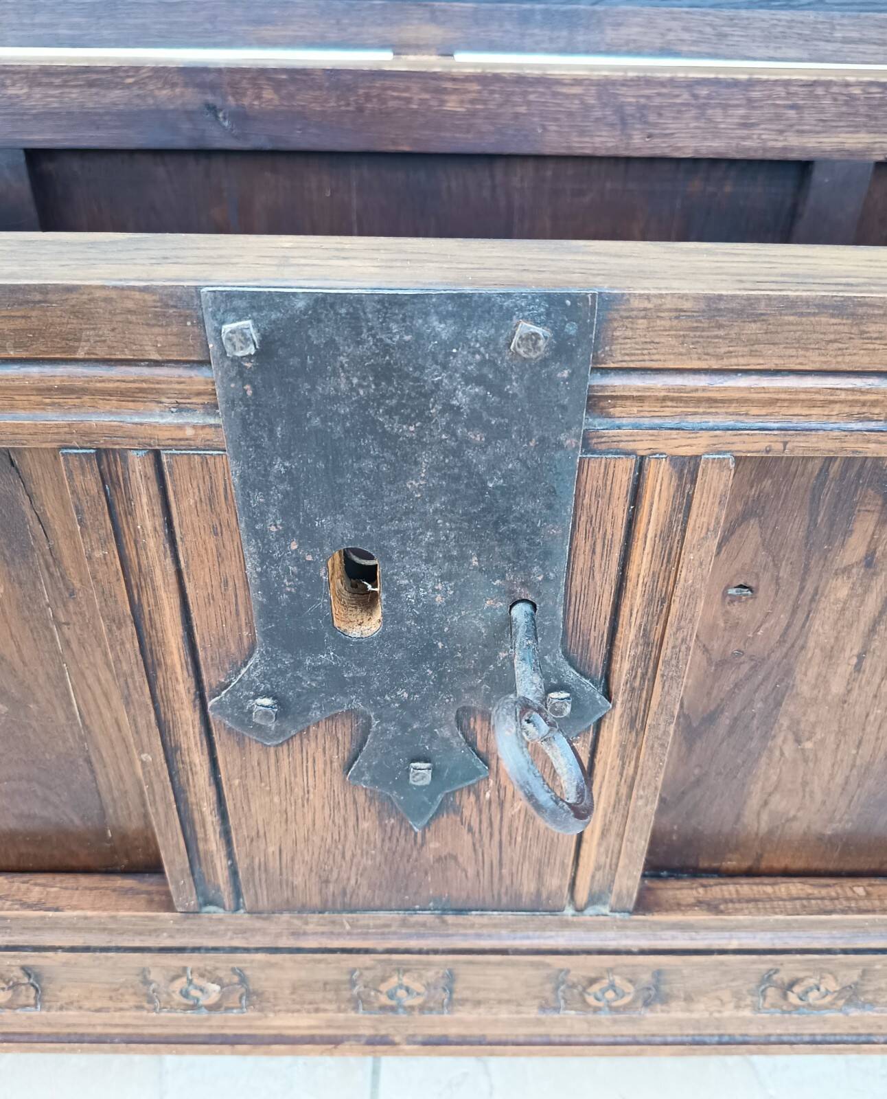 Rustic solid oak chest