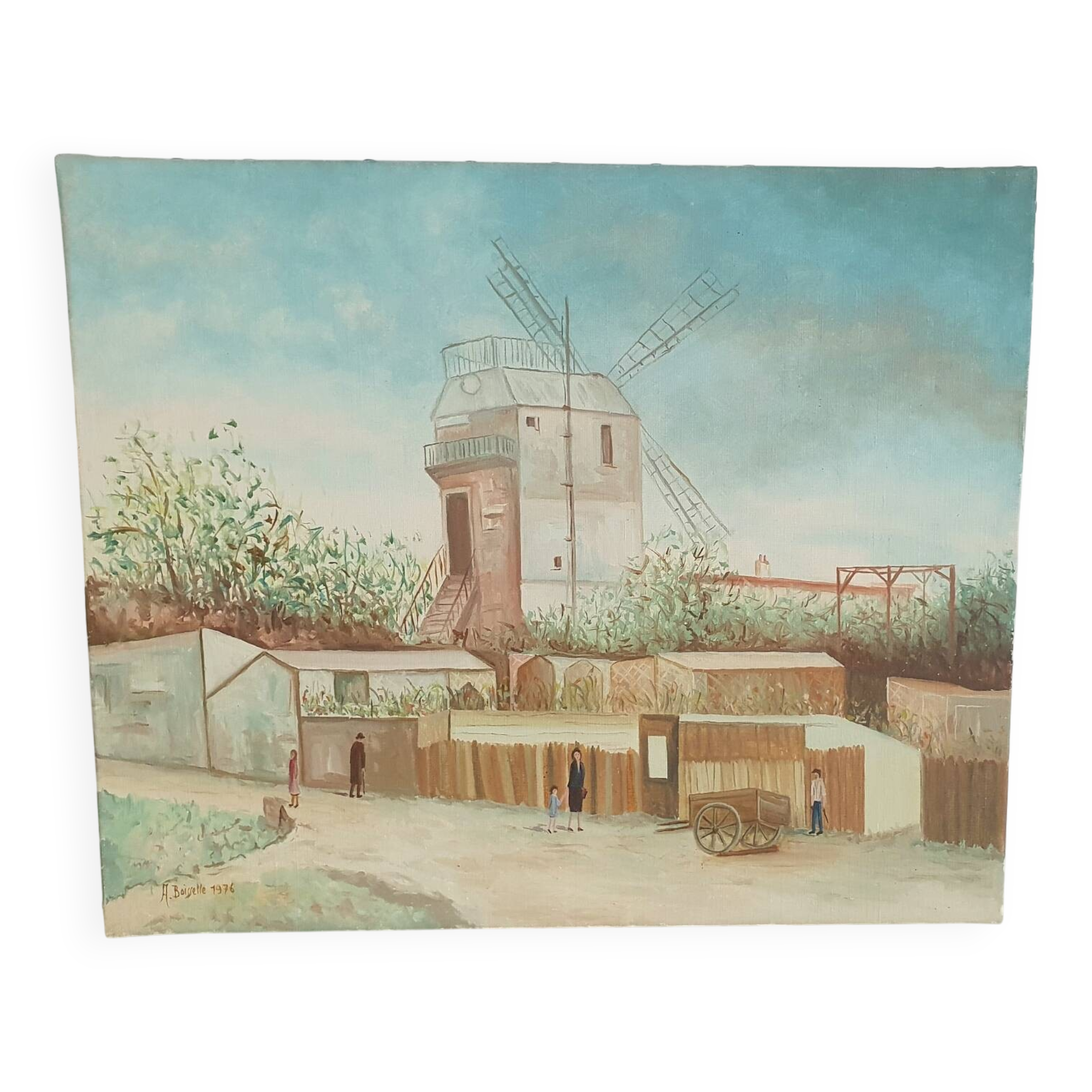 Acrylic canvas in pastel colors of Paris