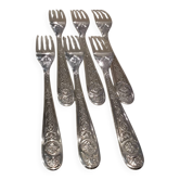 6 fourchettes à dessert métal argenté orfèvre Christofle Villeroy