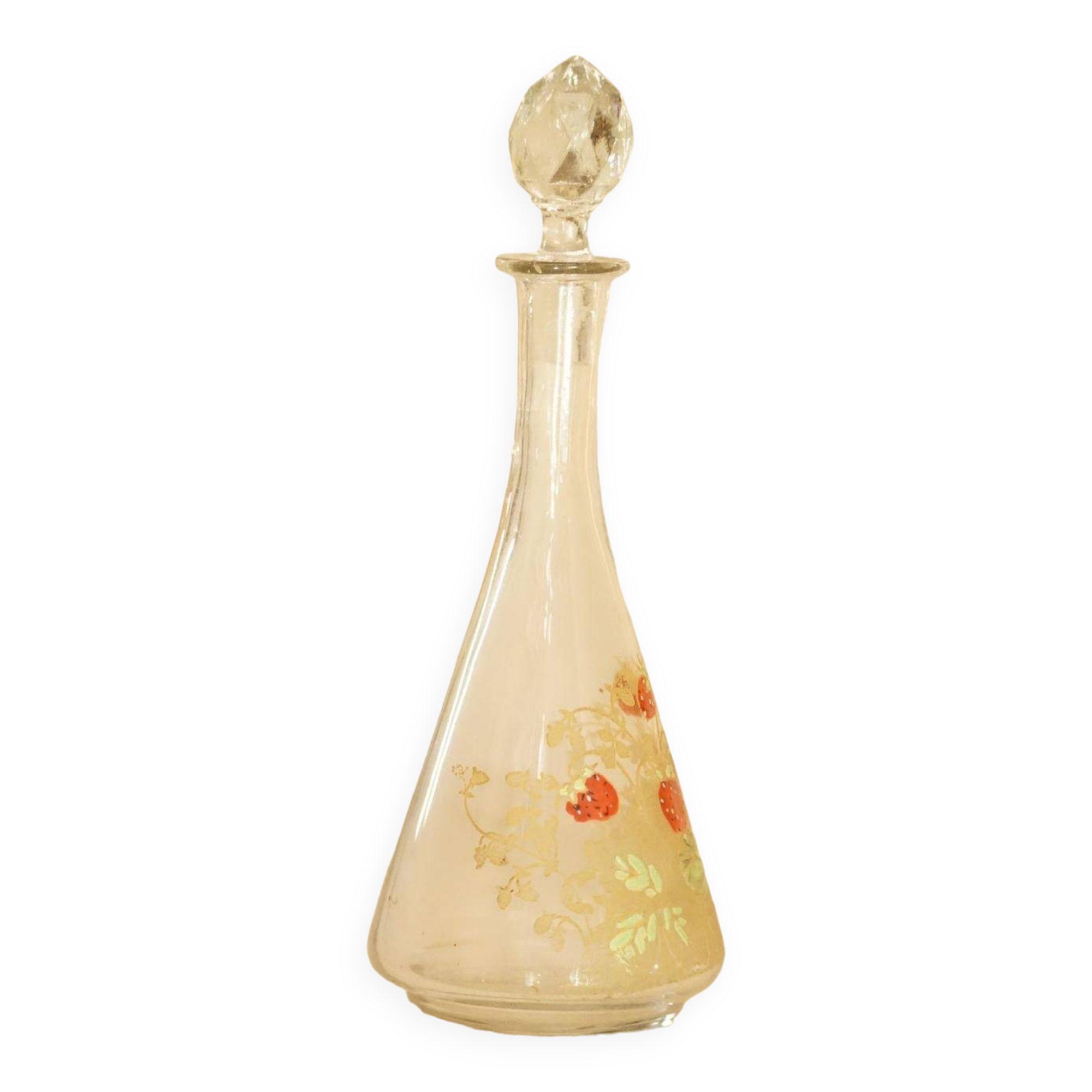 Legras (Fin XIXe siècle) - Carafe à liqueur en verre émaillé