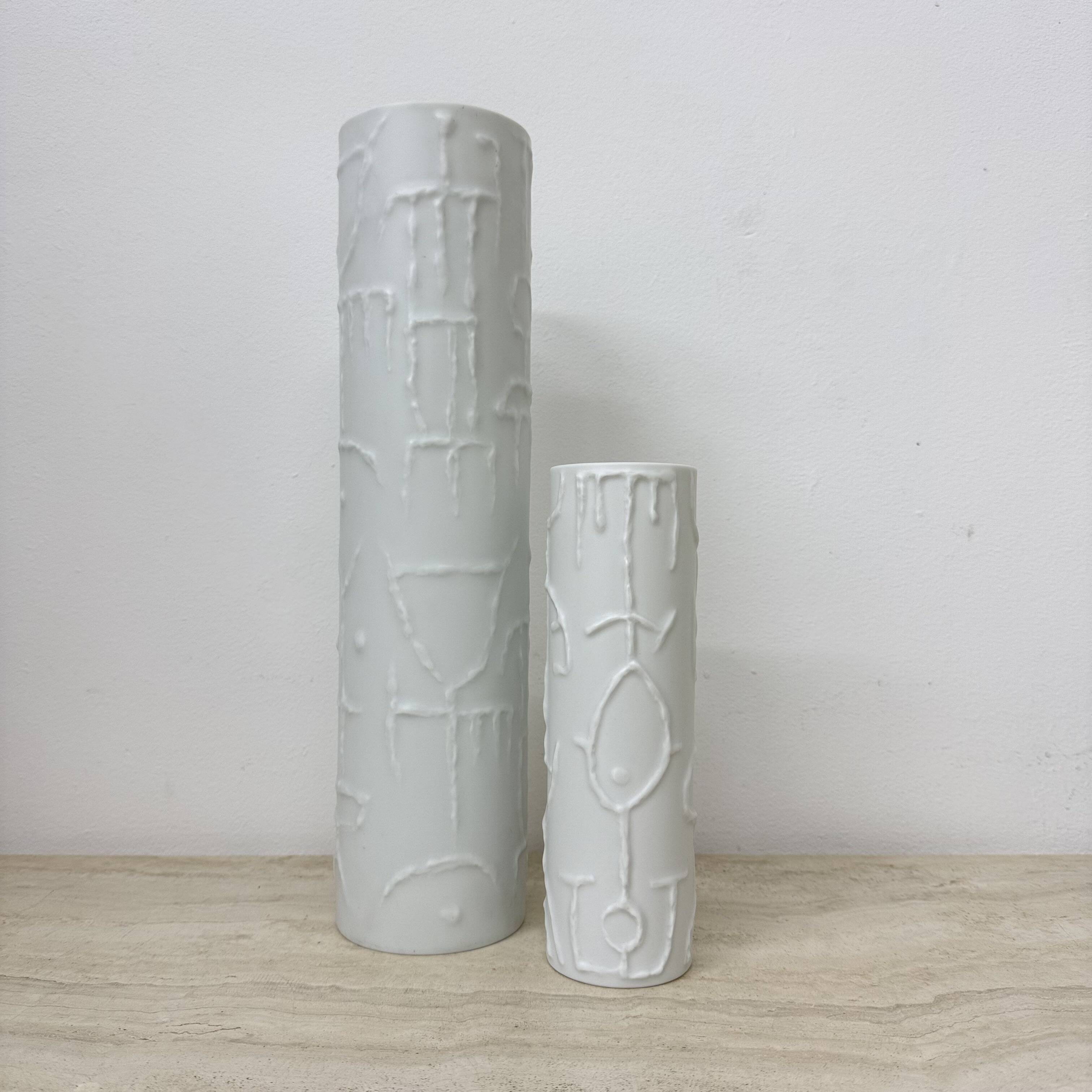 Set of 2 Abstract porcelain Vases by Cuno Fischer for Rosenthal, Germany, 1