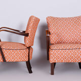 Paire de fauteuils en hêtre art deco fabriqués dans les années 1930, tchéquie, vernis revivifié