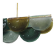 Contemporary Elongated Green Murano Glass and Brass Ceiling Lamp, Italy