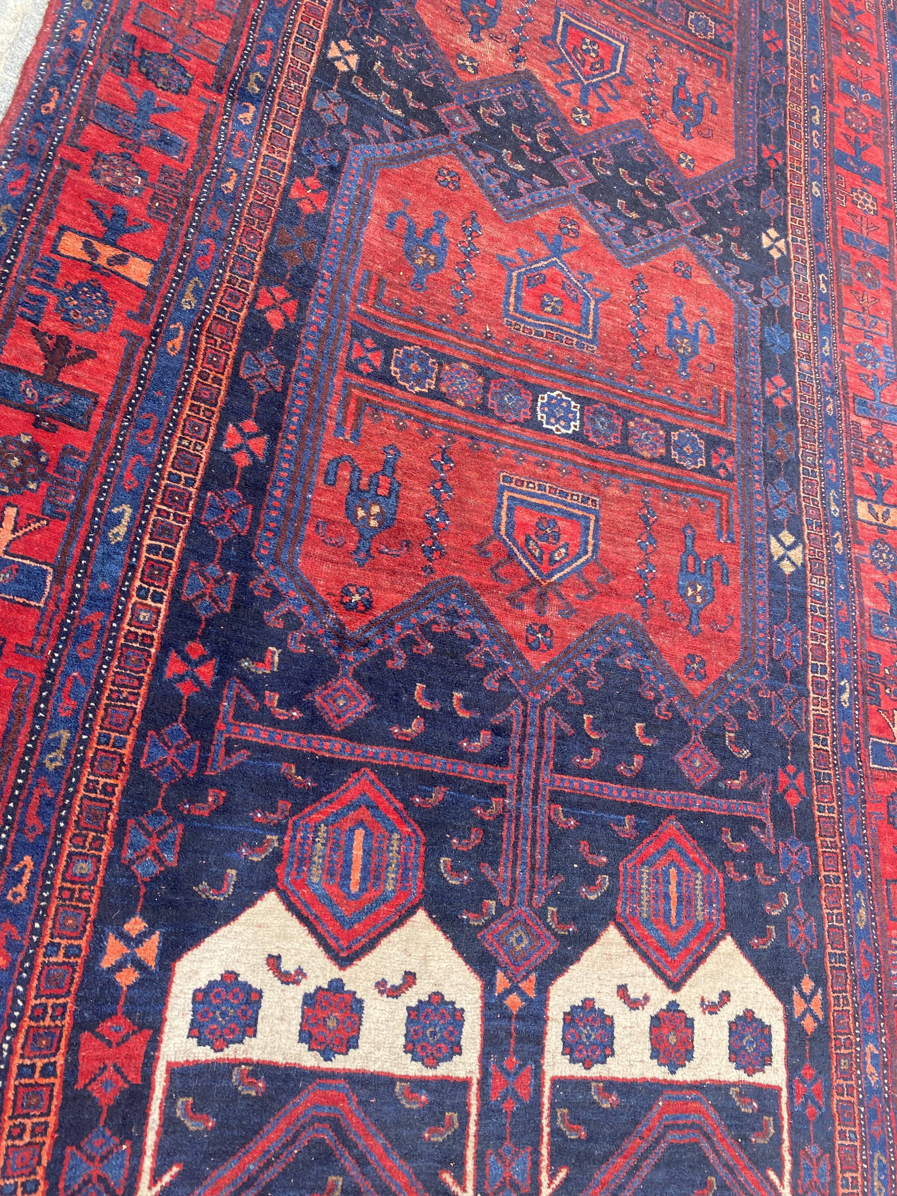 Very beautiful old Persian carpet Bijar handmade 148x318 cm