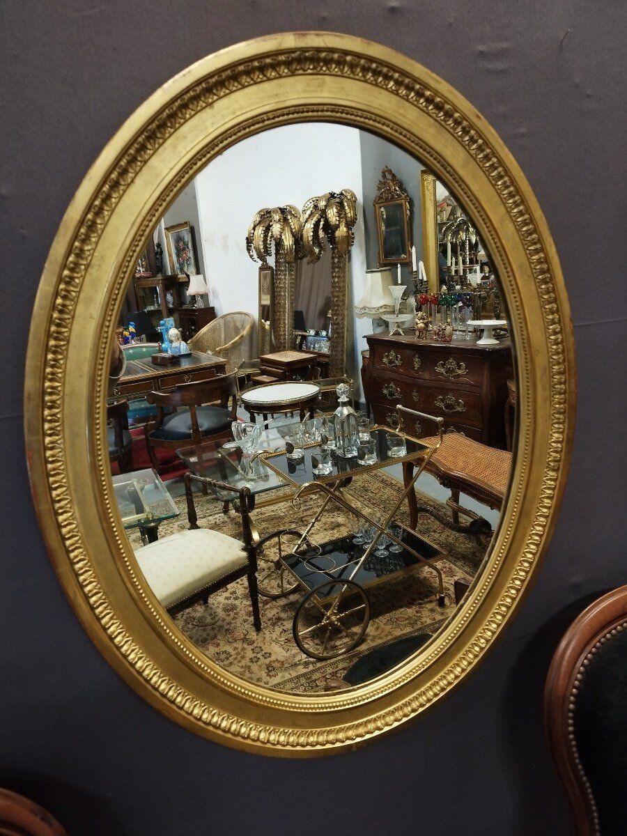 Louis philippe oval mirror at la feuille d'or