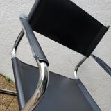 Leather and chrome armchair 70