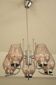 Chrome metal chandelier & cut glass