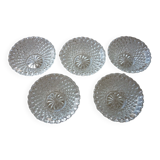 Lot de 5 coupelles en verre moulé