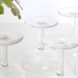 Set of 5 chiseled glass champagne cups