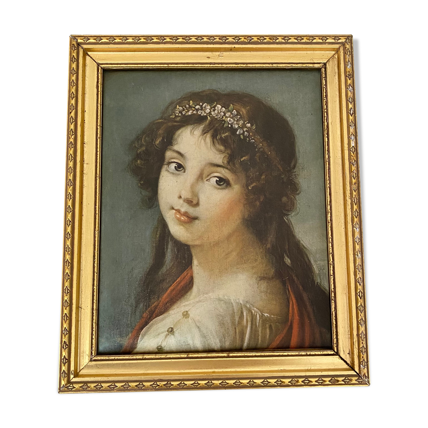 Gilded silk "girl" frame