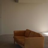 Danish Midcentury 3-seater canapé by Stouby in cognac brown leather, made in the 1970s.