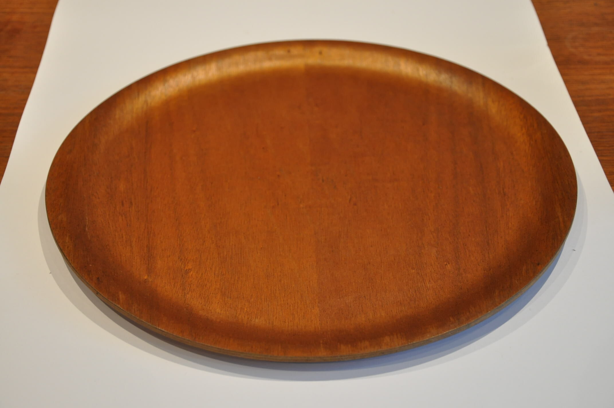 Vintage round teak platter