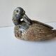 Zoomorphic ceramic sculpture - Duck / Vase of flowers Signed