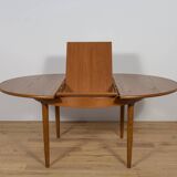 Mid-Century Round Teak Extendable Dining Table, United Knigdom, 1960s