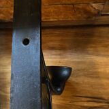 Wrought iron wall light, fabric cable