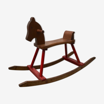 Vintage wooden rocking horse toy