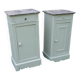 Pairs of bedside tables in Louis Philippe style, Luxembourg green.
