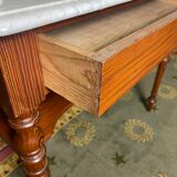Toilet table in pitchpin and carrara marble
