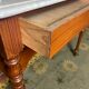 Toilet table in pitchpin and carrara marble