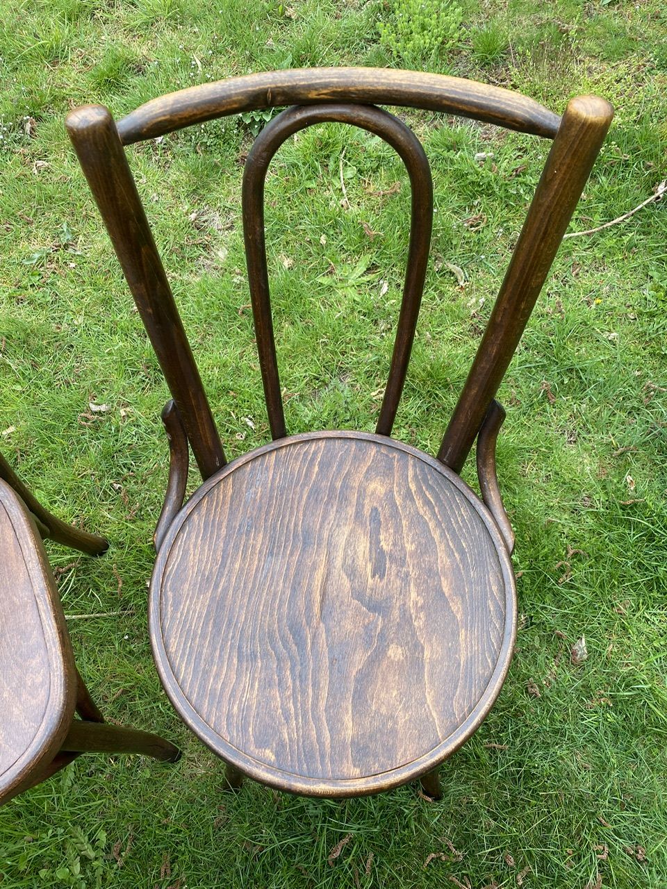 Set of 8 mismatched bistro chairs