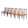 Ensemble de 6 chaises à repas en teck des années 1970, Danemark