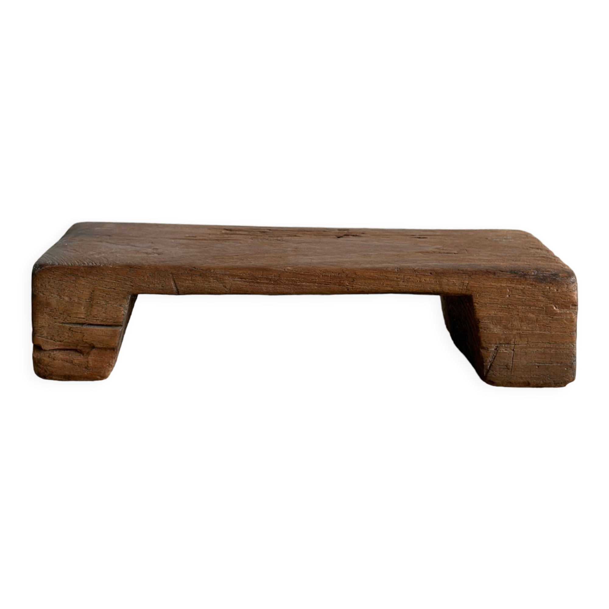 Mini Asian teak side stool blonde