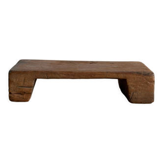 Mini Asian teak side stool blonde