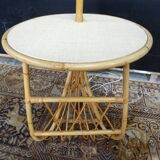 Lamppost wears rattan magazines