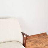 Mid-Century Norwegian Teak & Boucle Sofa, 1960s.