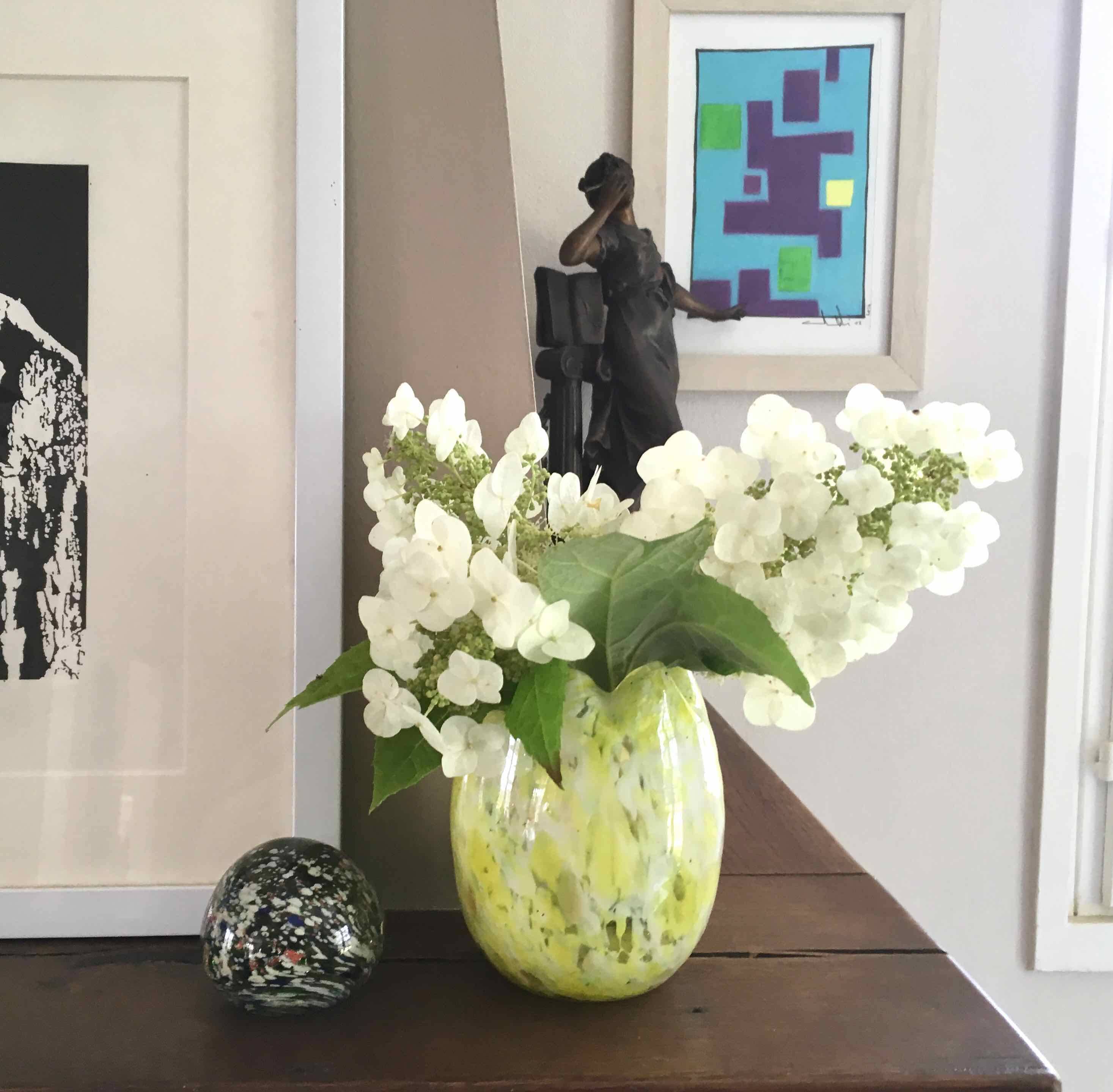 Vase Clichy 1930 verre soufflé moucheté
