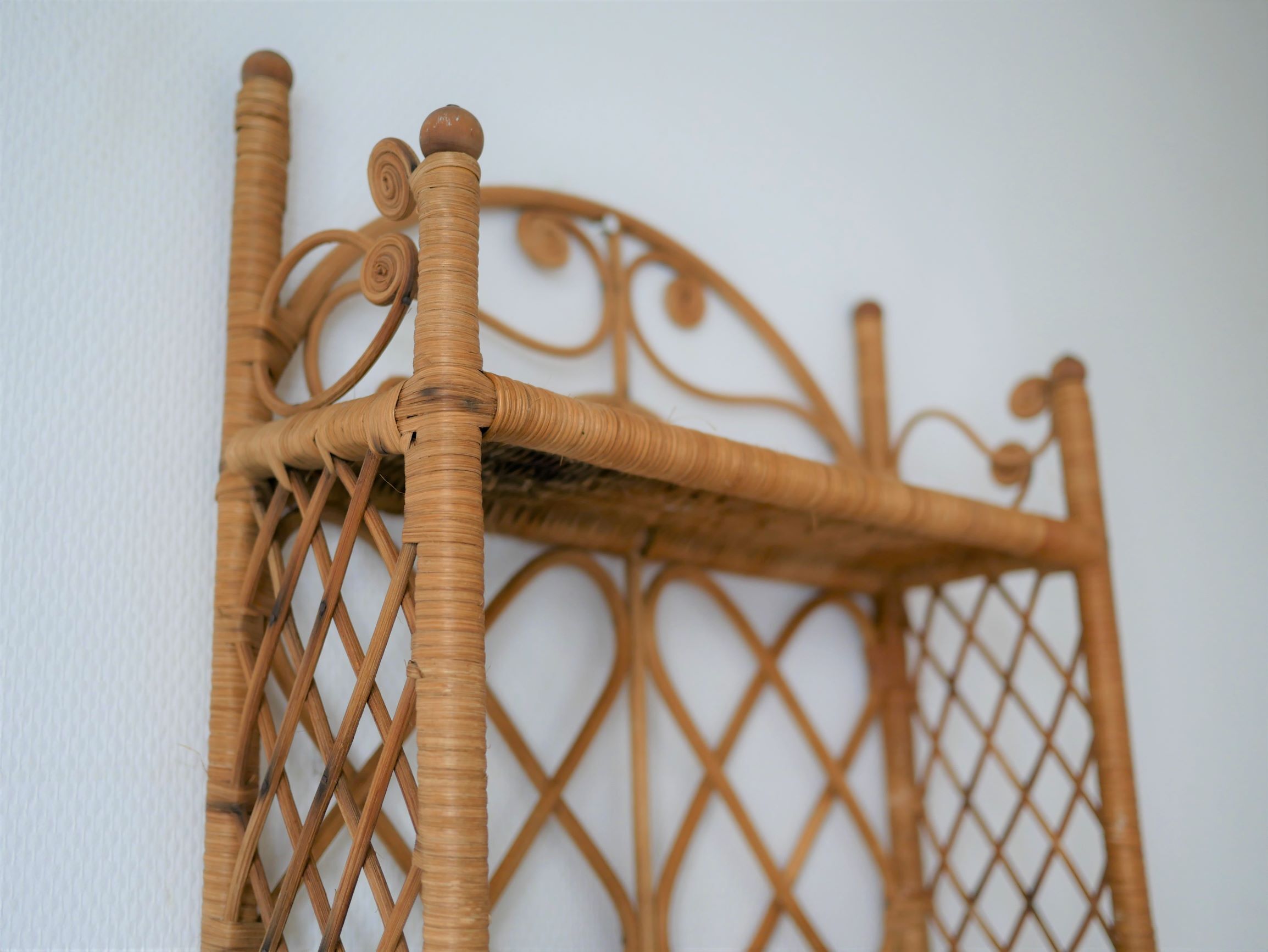 Rattan wall shelf