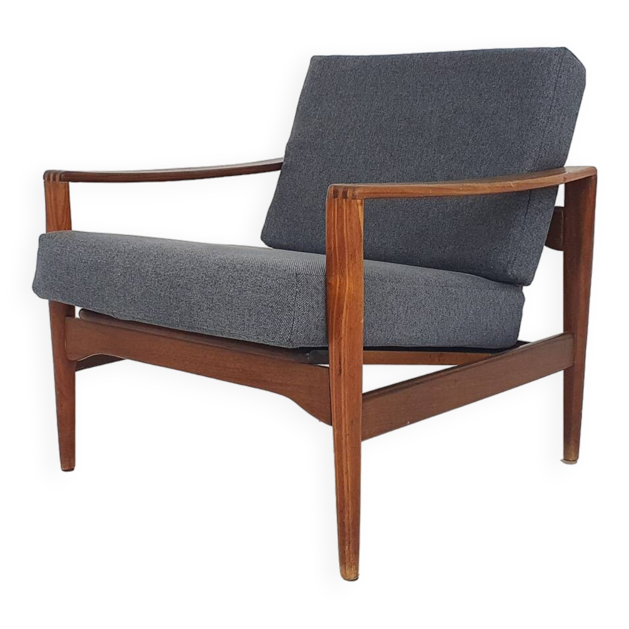 Teak lounge chair by Illum Wikkelso model EK for Niels Eilersen, Denmark 1960's