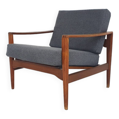 Teak lounge chair by Illum Wikkelso model EK for Niels Eilersen, Denmark 1960's