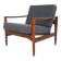 Teak lounge chair by Illum Wikkelso model EK for Niels Eilersen, Denmark 1960's