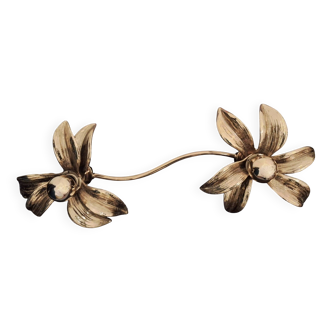 Brass organically shaped double ceiling or wall lights, 1970s