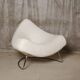 Fauteuil en cuir blanc et acier chromé Falkenberg x Rom AG, Belgique c. 1990